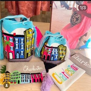 Charleston Rainbow Row Crossbody Wayuú Mochilo Bag NWOT